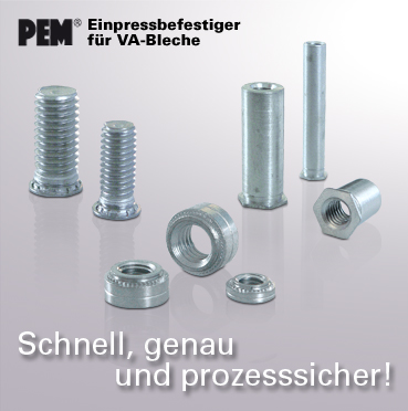 PEM Einpressbefestiger für VA-Bleche